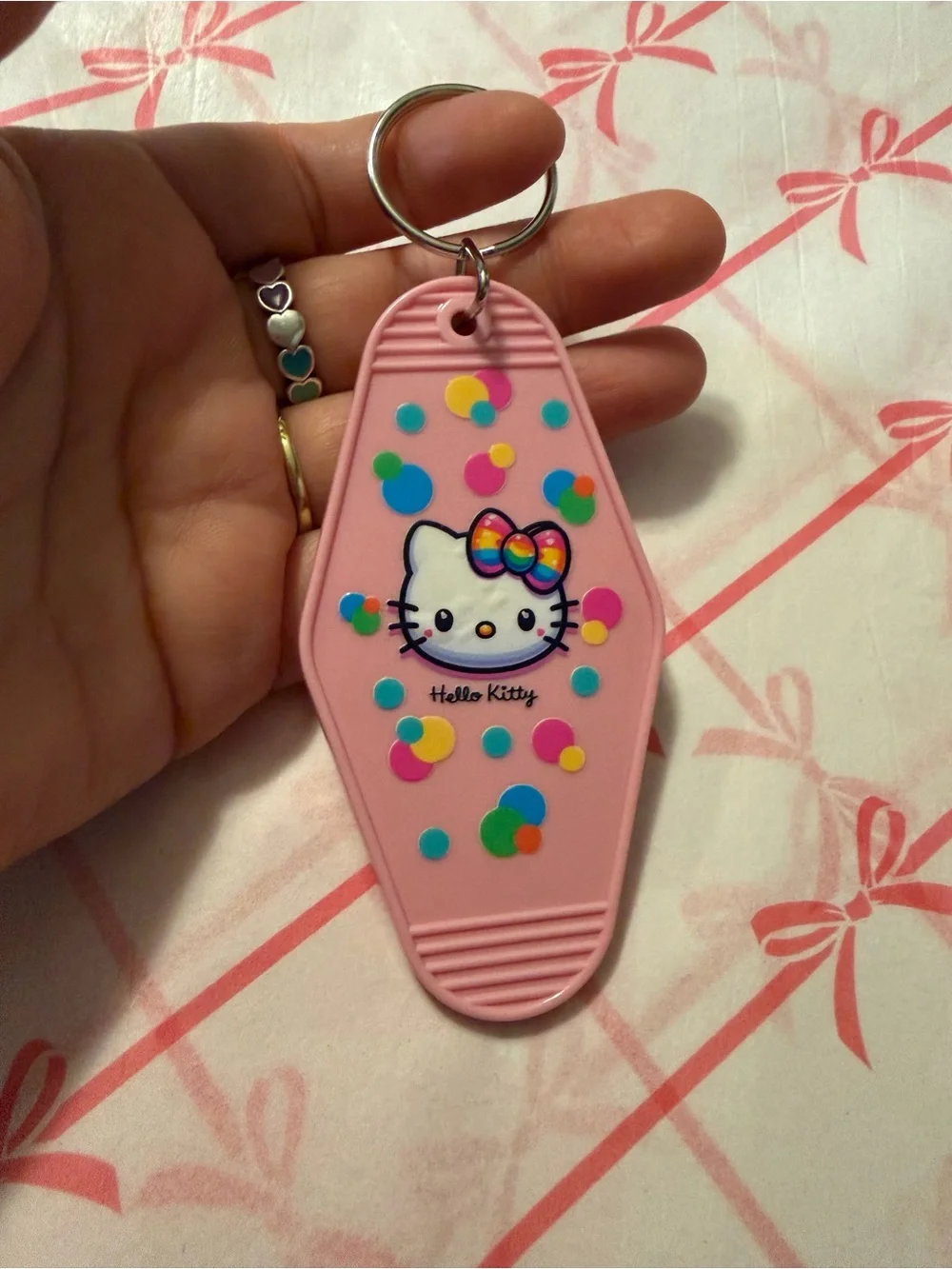 Hello Kitty Pink Retro Motel-Style Keychain Set - 6pc